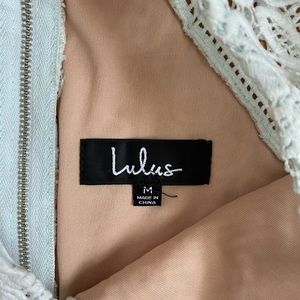 Lulu’s Baby Blue and Nude Lace Dress